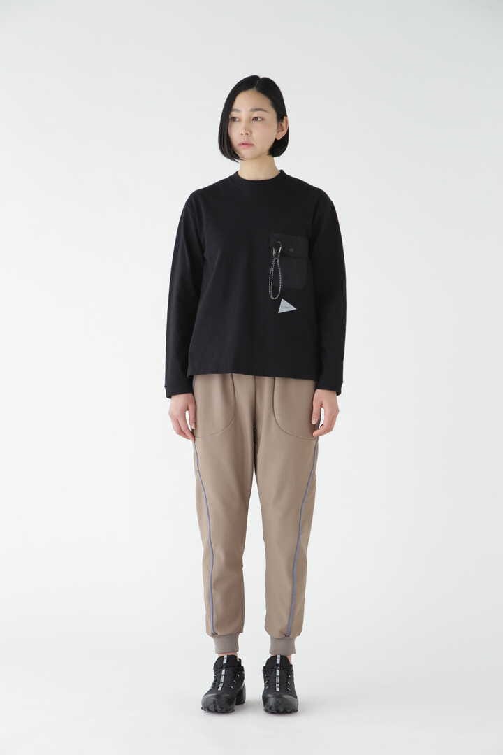 and wander - Heavy Cotton Pocket LS Tee - Black