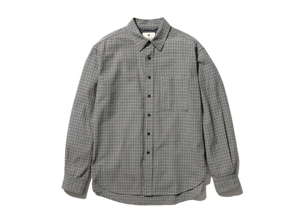 grey white check shirt