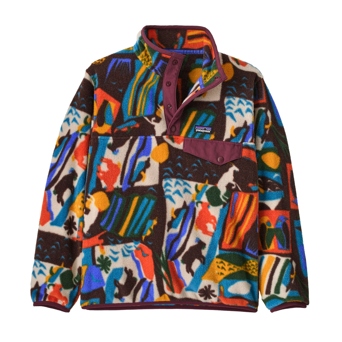 Patagonia - K's LW Synch Snap-T P/O - Let's Chat: Den Brown
