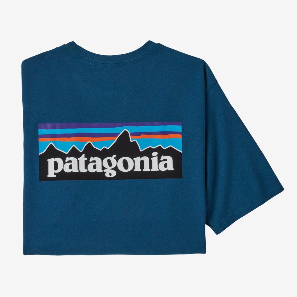 Patagonia - M's P-6 Logo Responsibili-Tee - Wavy Blue – Haven Surf