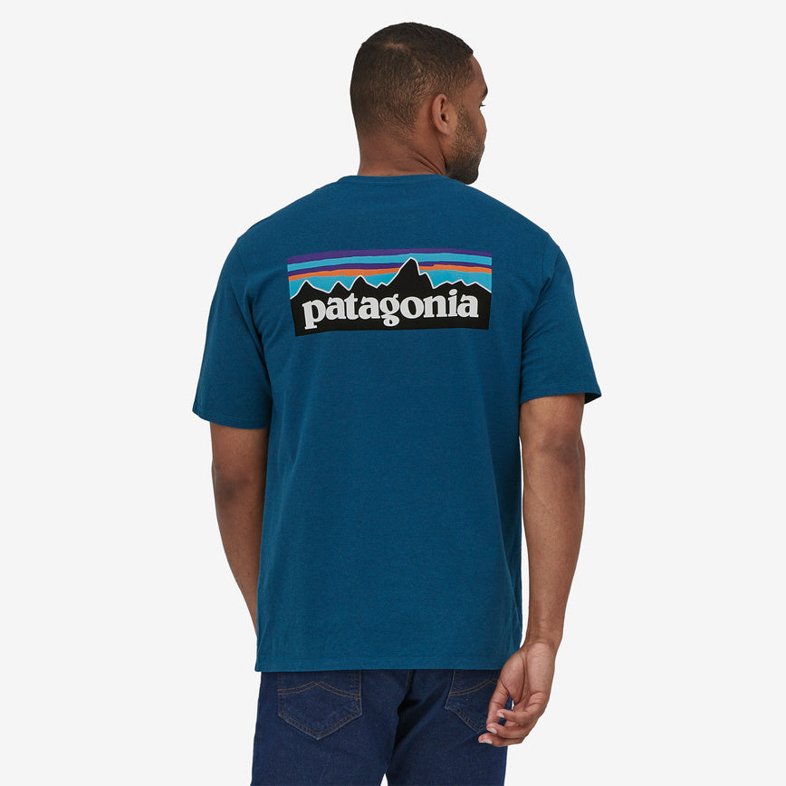 Patagonia Haven Blue Surf Responsibili-Tee - - Logo M\'s Wavy P-6 –
