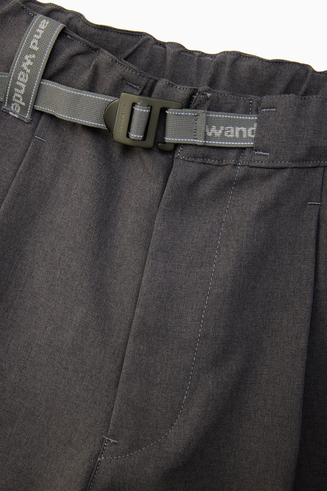パンツ and wander PE melange twill wide pants and wander - PE Melange Twill Wide Pants - Gray – Haven Surf