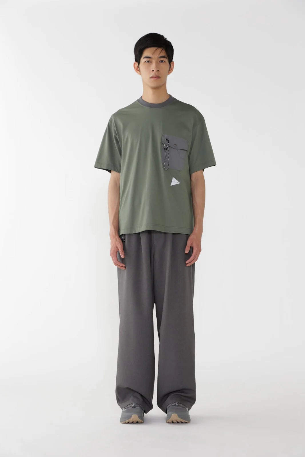 パンツ and wander PE melange twill wide pants and wander - PE Melange Twill Wide Pants - Gray – Haven Surf