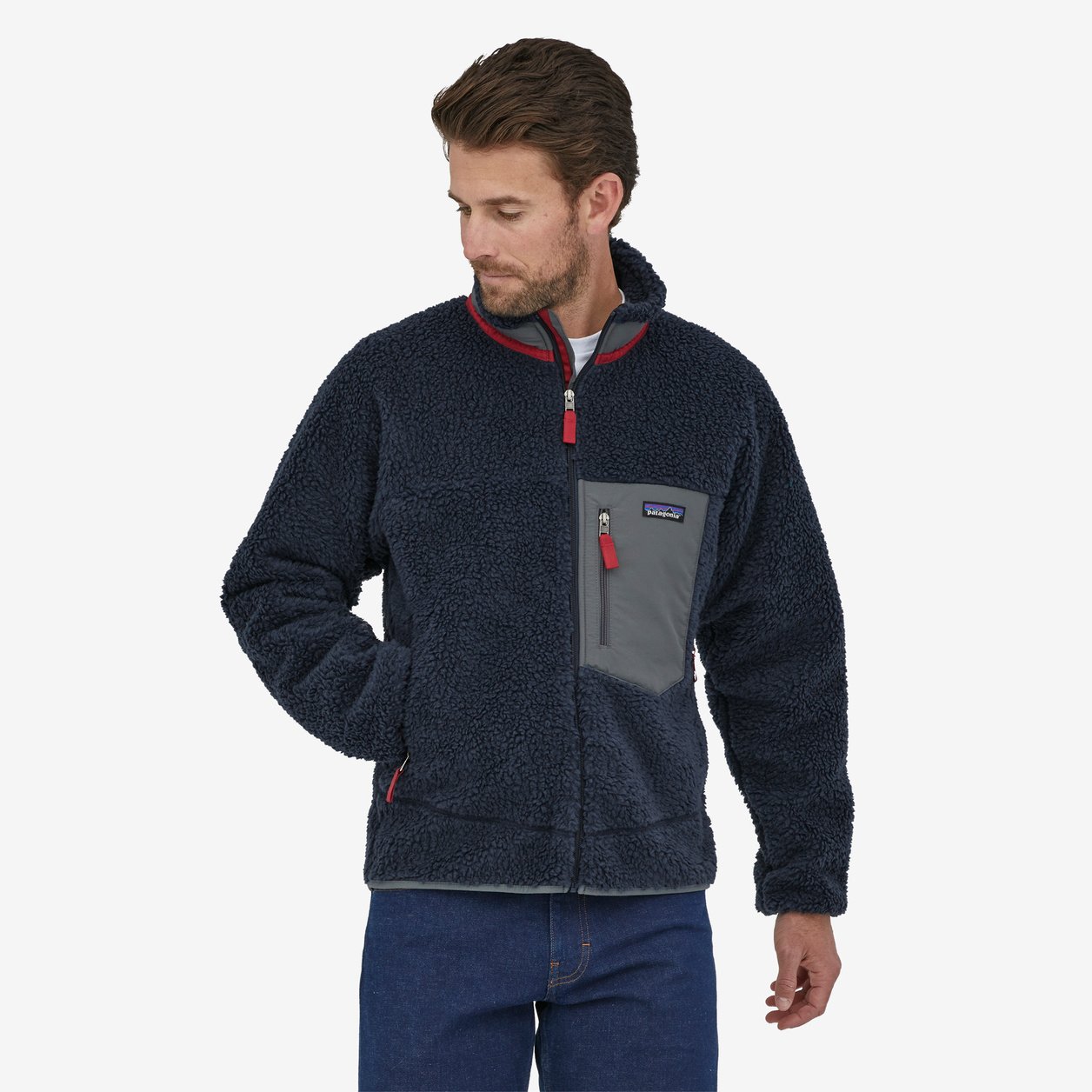 Patagonia - M's Classic Retro-X Jkt - New Navy w/ Wax Red – Haven Surf